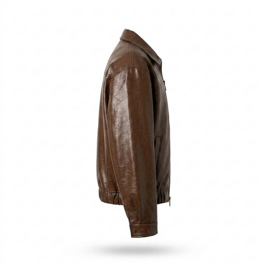 Nobleman Code - Lamin | Gefütterte Glänzende Lederjacke Herren