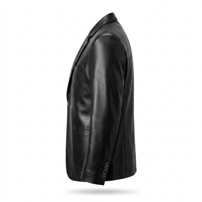 Gentleman Code - Komid | Tailliert Geknöpft Lederjacke Herren
