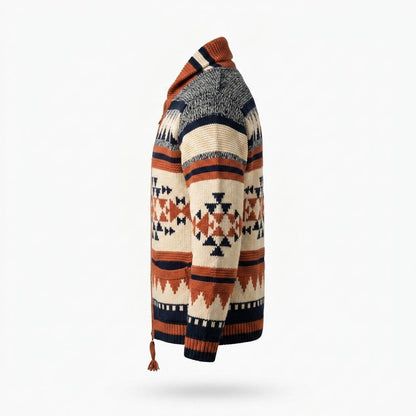 Gentleman Code - Yuhik | Gemusterte Grobstrick Strickjacke Herren