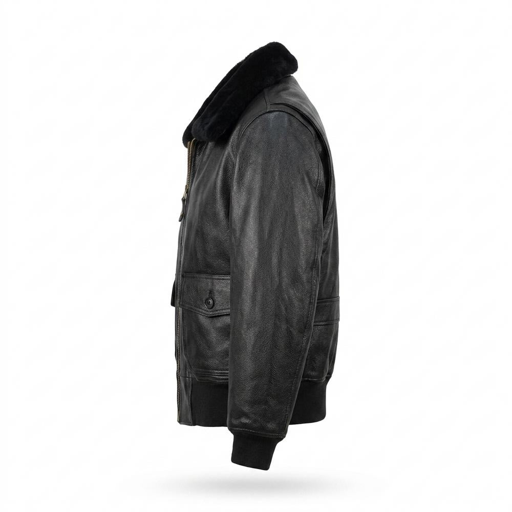 Gentleman Code - Aupod | Gefüttert Genarbt Lederjacke Herren