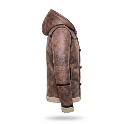 Gentleman Code - Mater | Gefüttert Strukturiert Lederjacke Herren