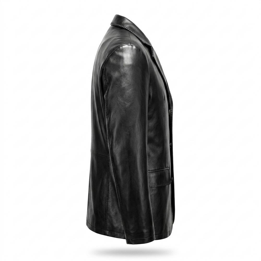 Gentleman Code - Zetav | Gezackt Geknöpft Lederjacke Herren