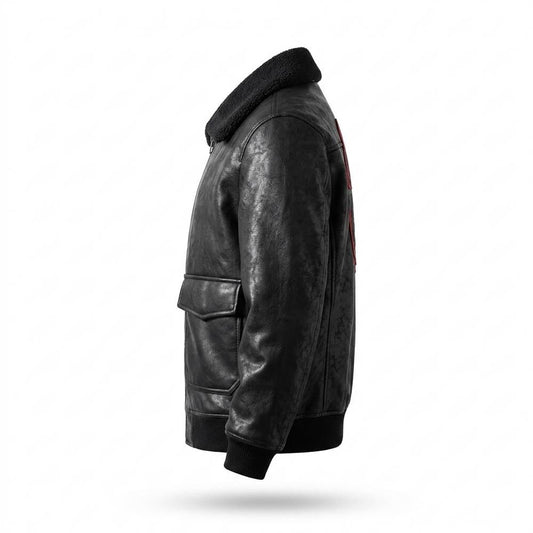 Nobleman Code - Rihuv | Gefütterte Bestickte Lederjacke Herren