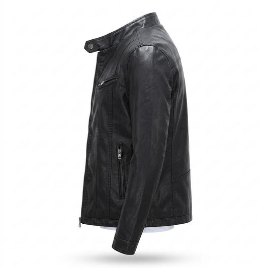 Nobleman Code - Verin | Gefüttert Tailliert Lederjacke Herren