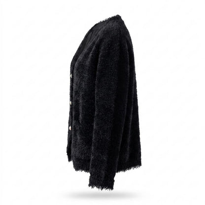 Gentleman Code - Vepol | Flauschig Geknöpft Cardigan Damen