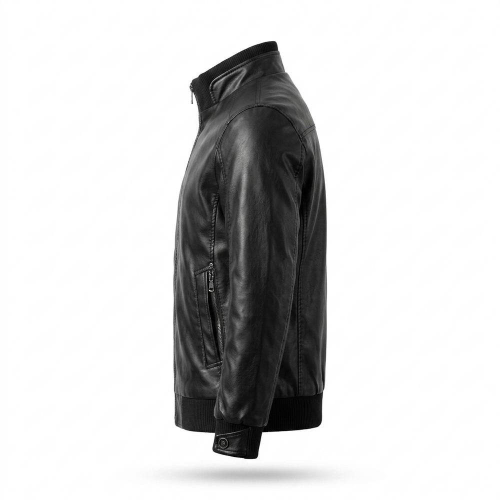 Gentleman Code - Vunor | Gefüttert Reißverschluss Lederjacke Herren