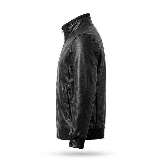 Nobleman Code - Vunor | Gefüttert Reißverschluss Lederjacke Herren
