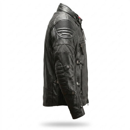 Gentleman Code - Zomes | Gepolstert Funktional Lederjacke Herren