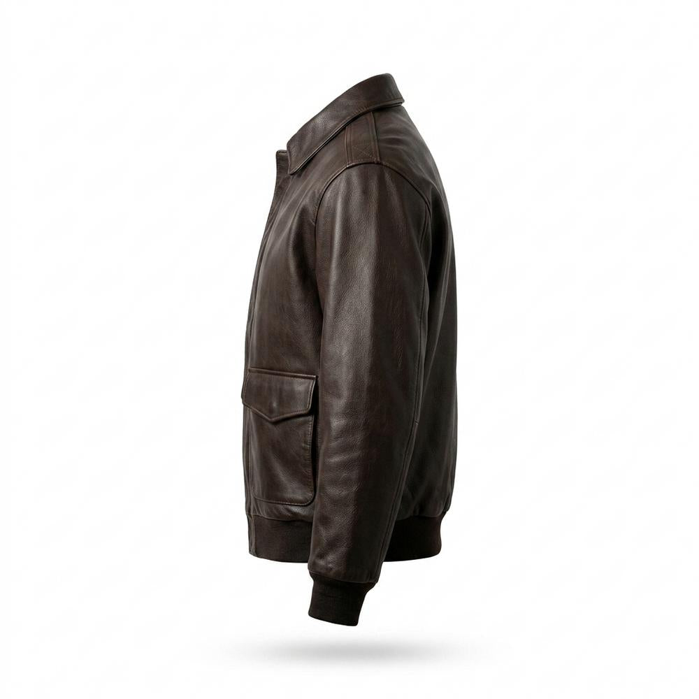 Gentleman Code - Kapov | Gefütterte Gerippte Lederjacke Herren