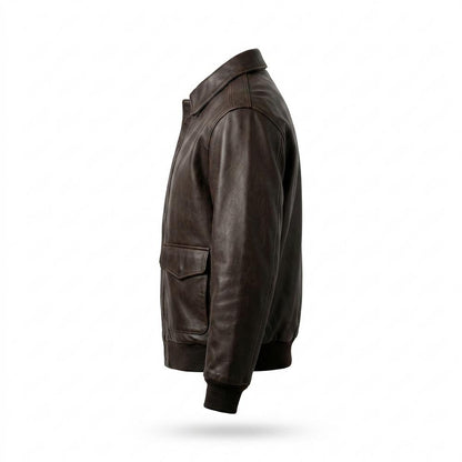 Gentleman Code - Kapov | Gefütterte Gerippte Lederjacke Herren