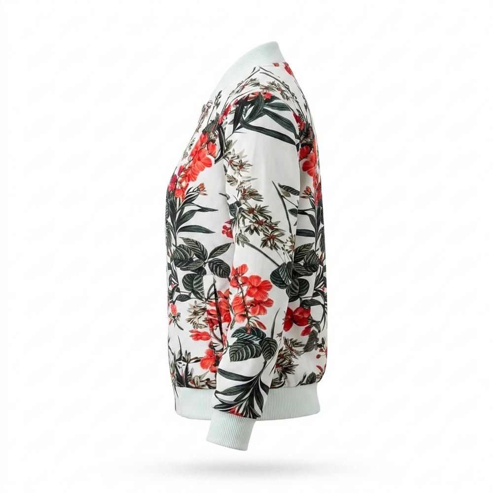 Gentleman Code - Yures | Geblümt Reißverschluss Jacke Damen