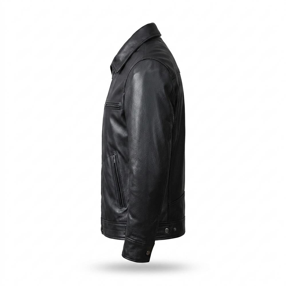 Gentleman Code - Aovur | Reißverschluss Gefütterte Lederjacke Herren