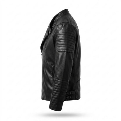 Gentleman Code - Alver | Gesteppt Asymmetrisch Lederjacke Herren