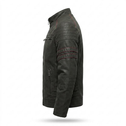Gentleman Code - Ranal | Gesteppte Paspelierte Lederjacke Herren