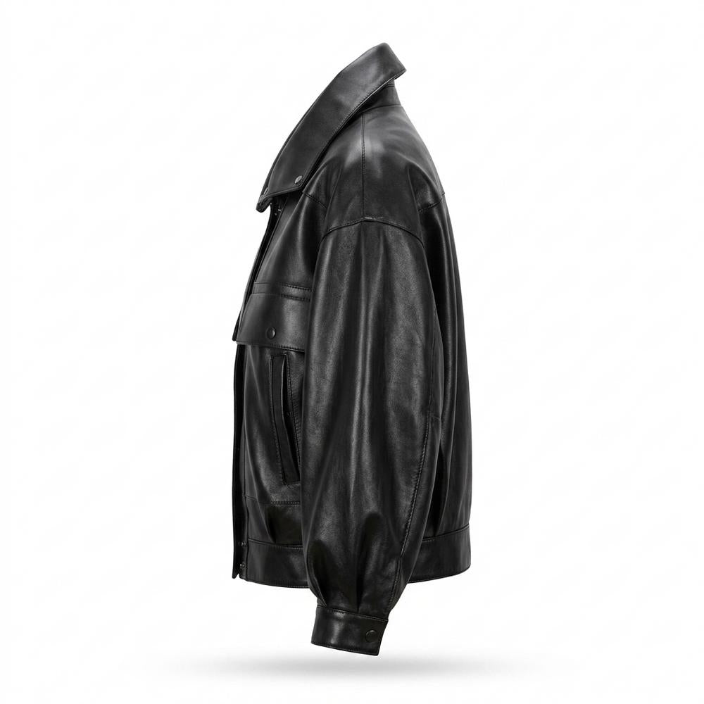 Nobleman Code - Zelid | Weit Geschnittene Blousonartige Lederjacke Unisex