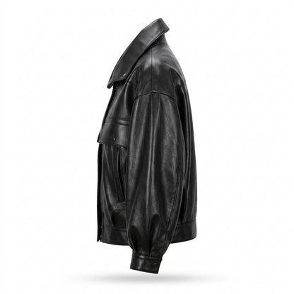 Nobleman Code - Zelid | Weit Geschnittene Blousonartige Lederjacke Unisex