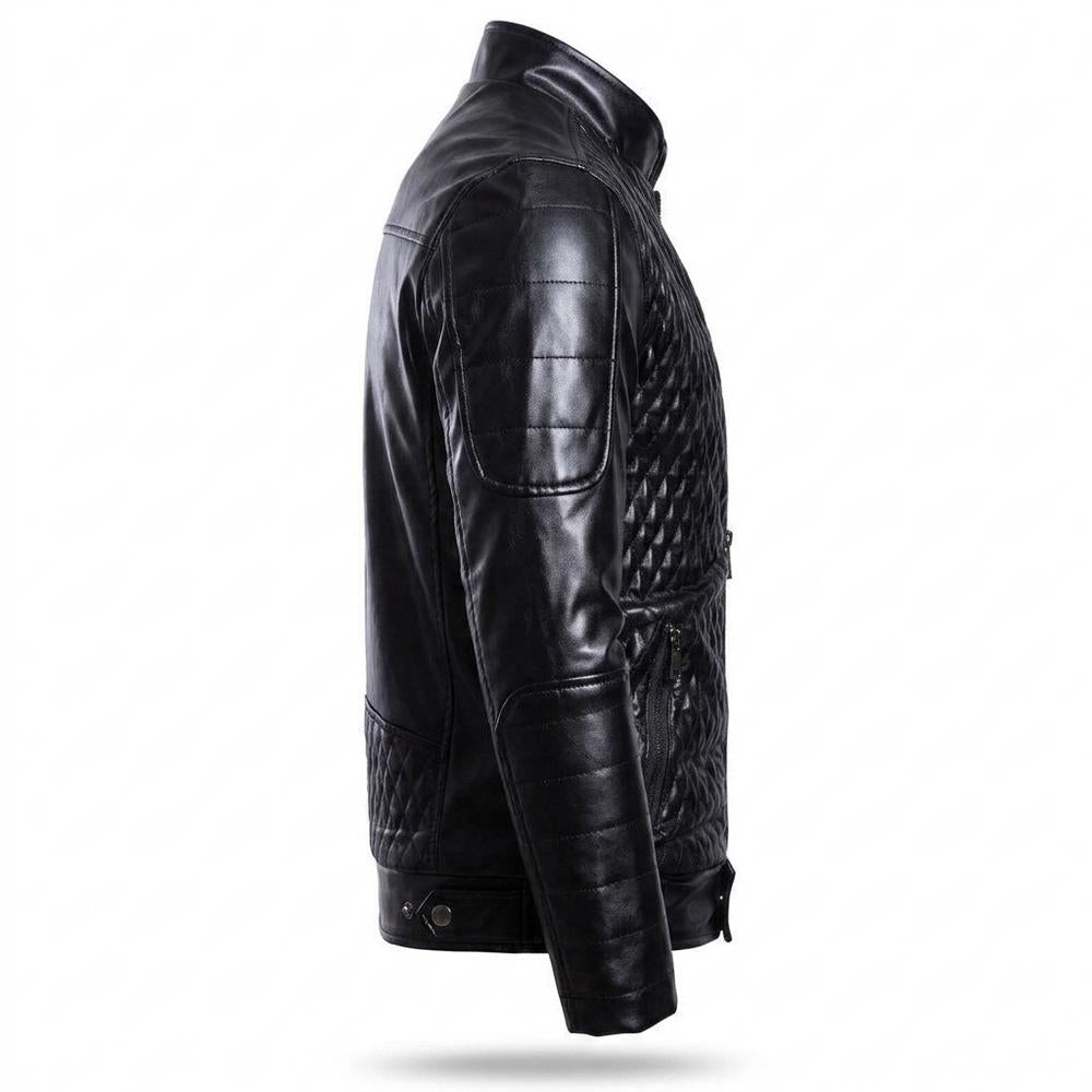 Gentleman Code - Sagam | Gesteppt Tailliert Lederjacke Herren