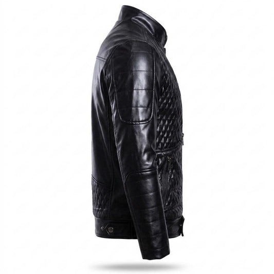 Nobleman Code - Sagam | Gesteppt Tailliert Lederjacke Herren