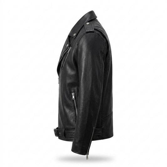 Nobleman Code - Sopol | Asymmetrische Gefütterte Lederjacke Herren