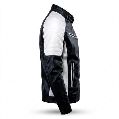 Gentleman Code - Zalen | Zweifarbig Tailliert Lederjacke Herren