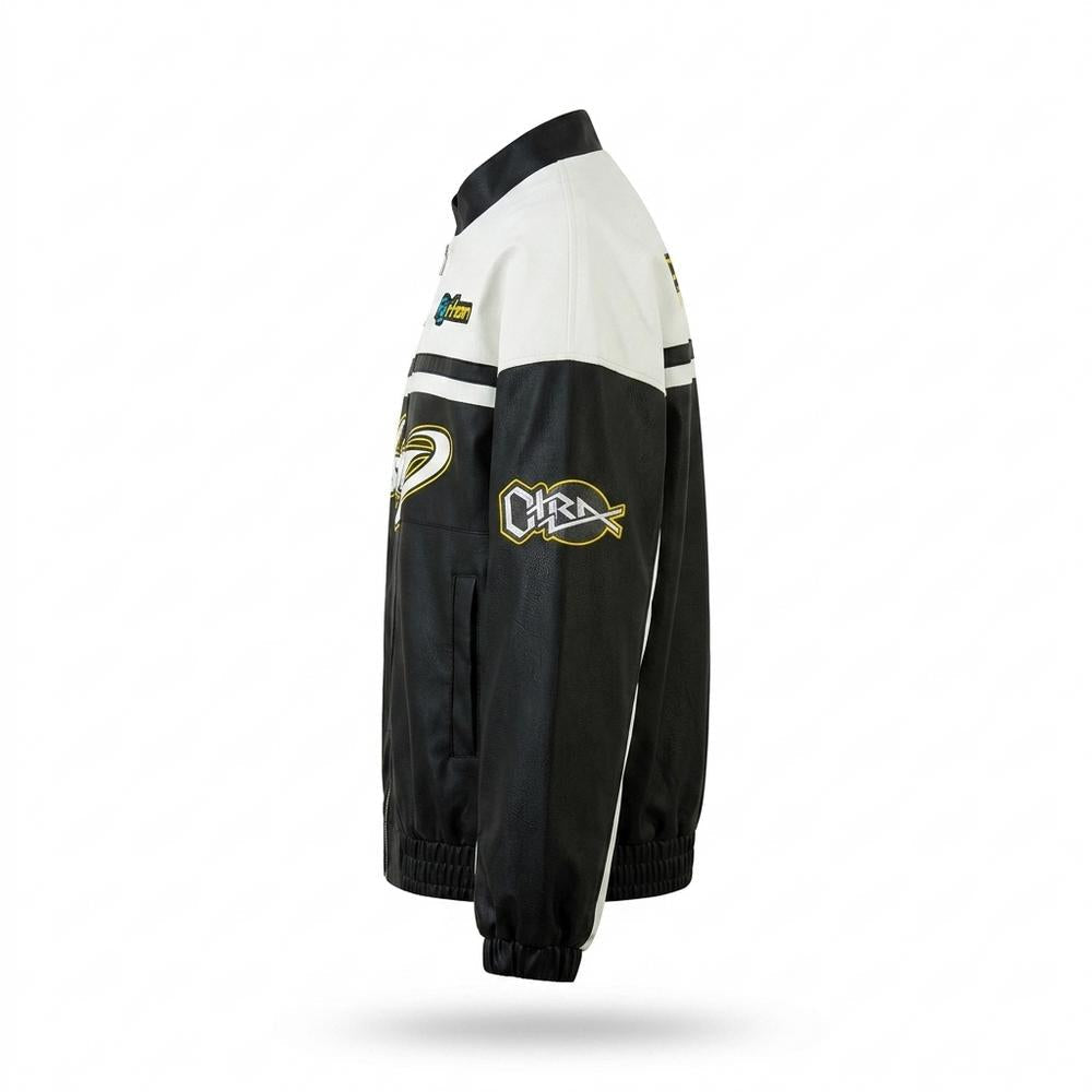 Gentleman Code - Dehav | Zweifarbige Bedruckte Lederjacke Unisex