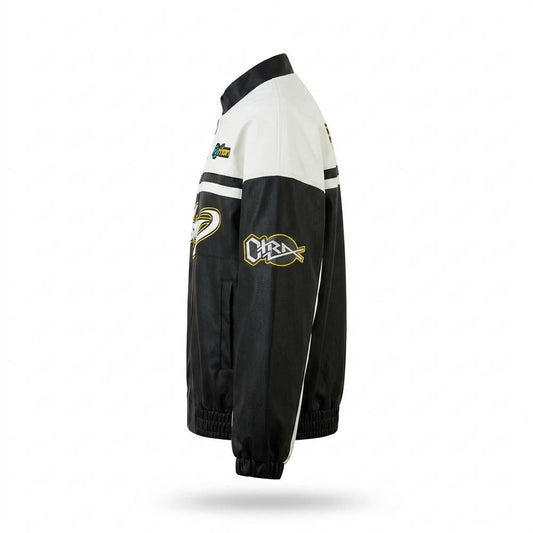 Gentleman Code - Dehav | Zweifarbige Bedruckte Lederjacke Unisex