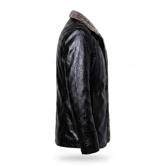 Nobleman Code - Kuzor | Gefüttert Strukturiert Lederjacke Herren