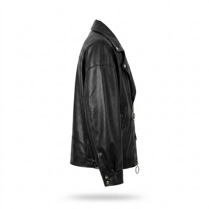 Gentleman Code - Mosot | Locker Geschnitten Asymmetrisch Lederjacke Unisex