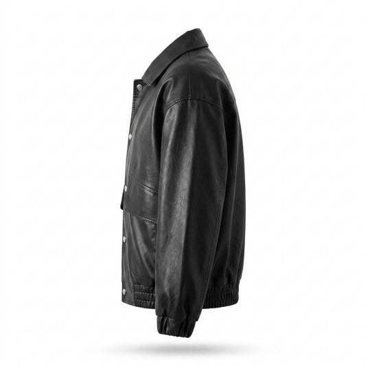 Gentleman Code - Dakod | Gefütterte Geknöpfte Lederjacke Herren