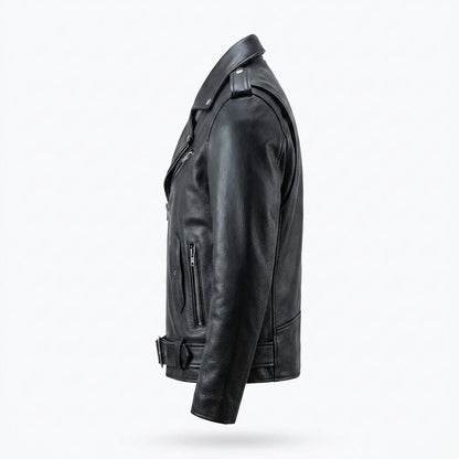 Gentleman Code - Sadan | Asymmetrische Gegürtete Lederjacke Unisex