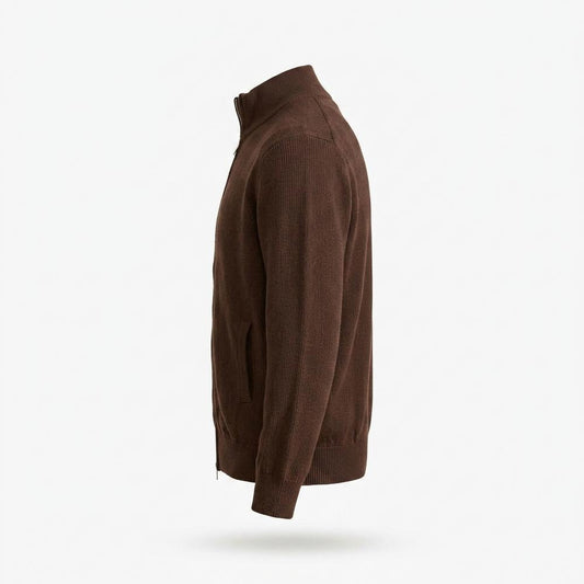 Gentleman Code - Cohek | Strukturiert Hochgeschlossen Strickjacke Herren