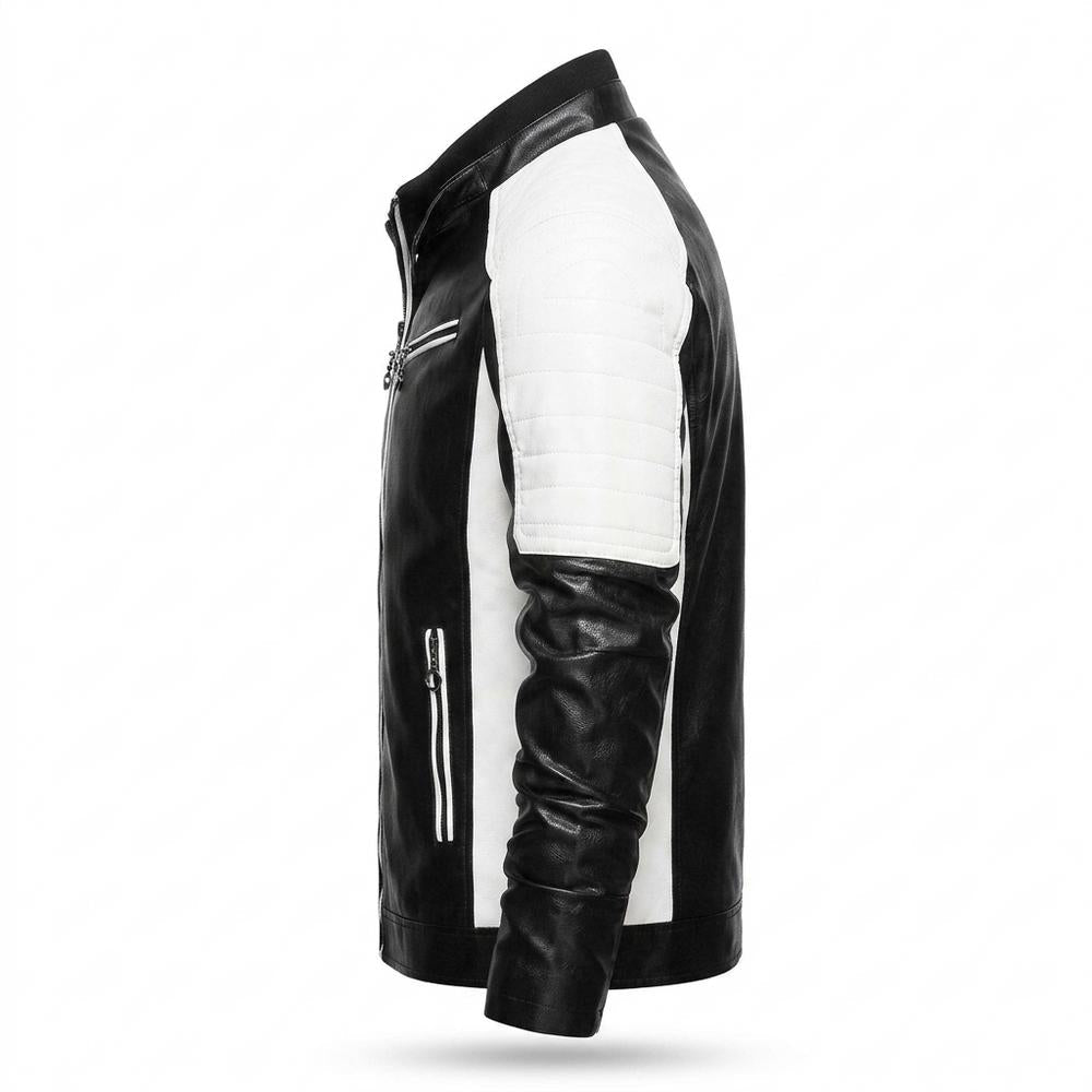 Gentleman Code - Nesin | Gesteppt Zweifarbig Lederjacke Herren