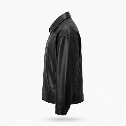 Gentleman Code - Euvak | Reißverschluss Glatt Lederjacke Herren