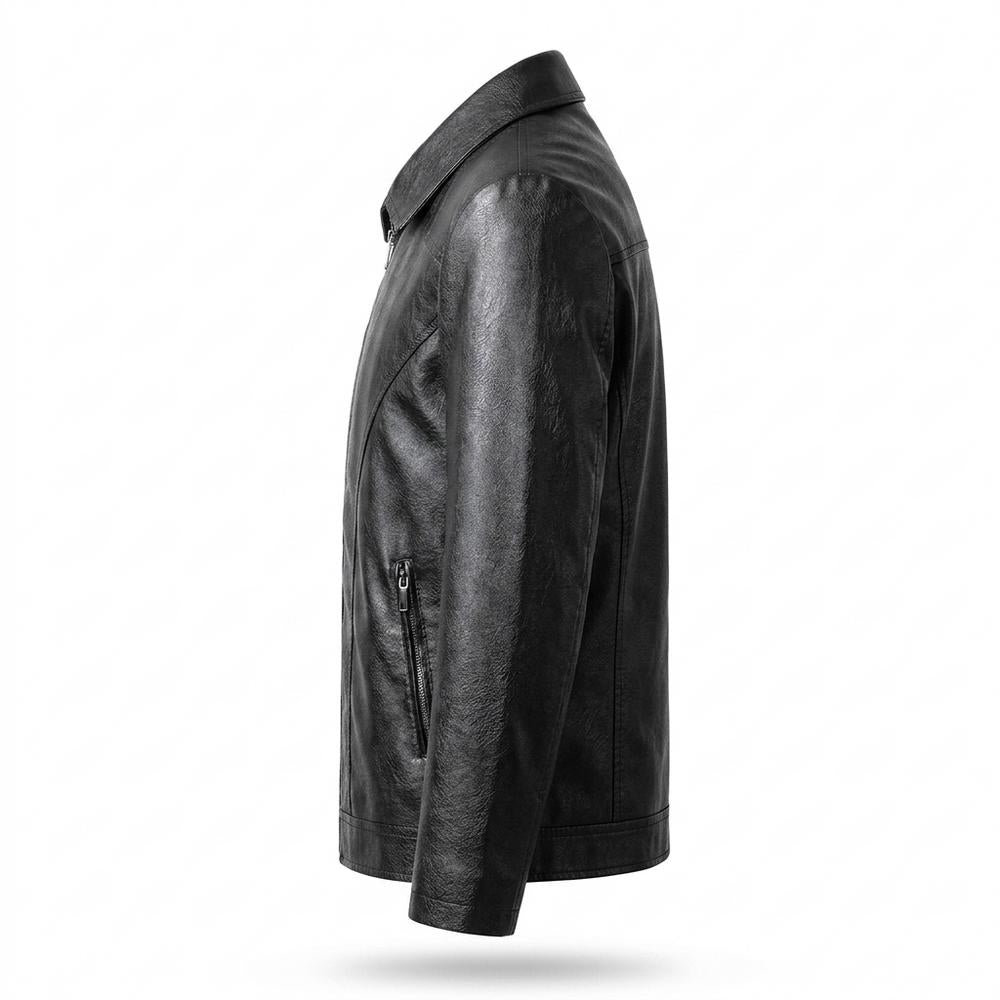 Nobleman Code - Aelom | Glatte Schlichte Lederjacke Herren