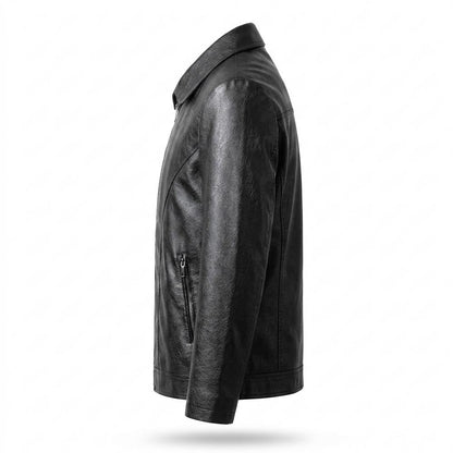 Nobleman Code - Aelom | Glatte Schlichte Lederjacke Herren
