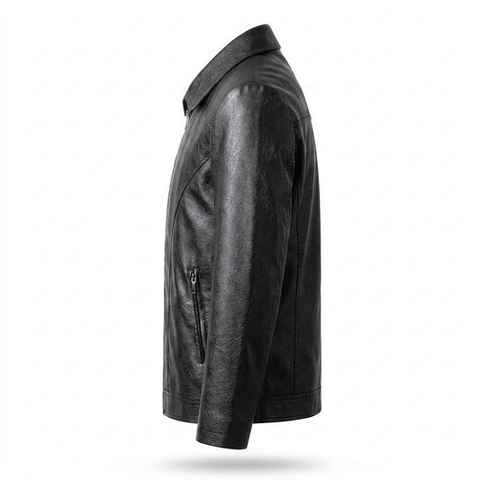 Gentleman Code - Aelom | Glatte Schlichte Lederjacke Herren