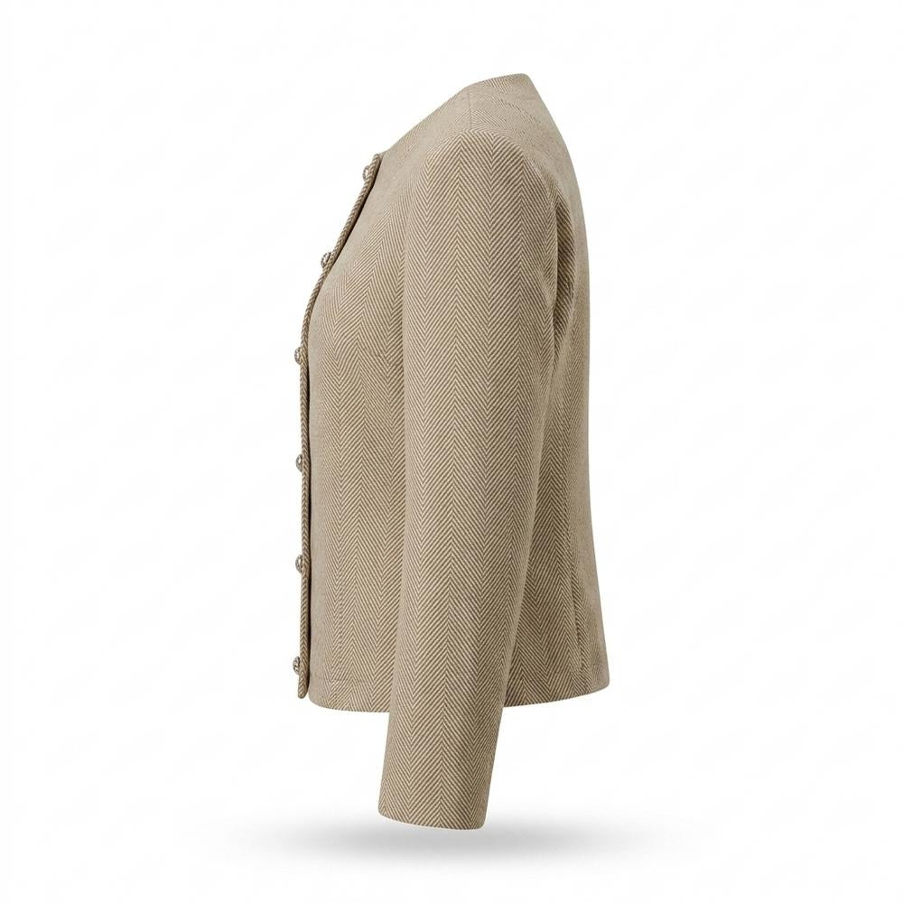 Gentleman Code - Rihus | Kragenlos Strukturiert Jacke Damen
