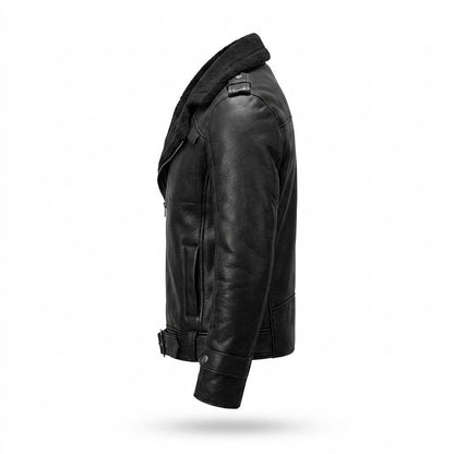 Gentleman Code - Koras | Asymmetrisch Gefüttert Lederjacke Herren