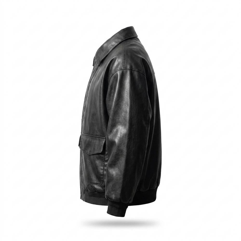 Nobleman Code - Lavil | Locker Aufgesetzt Lederjacke Unisex