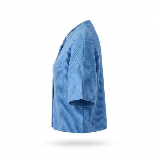Nobleman Code - Zomir | Kurzärmliger Gerippter Cardigan Damen