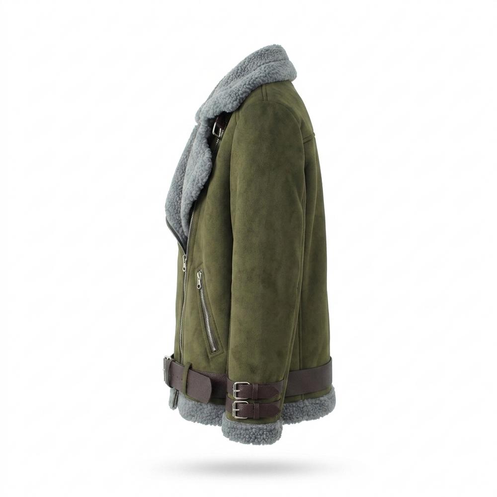 Gentleman Code - Dulom | Gefüttert Asymmetrisch Wildleder-Jacke Damen