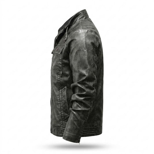 Nobleman Code - Kokom | Gefüttert Strukturiert Lederjacke Herren