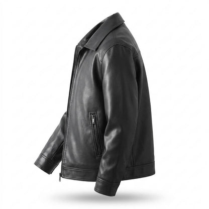 Gentleman Code - Lisuk | Glatte Gefütterte Lederjacke Herren