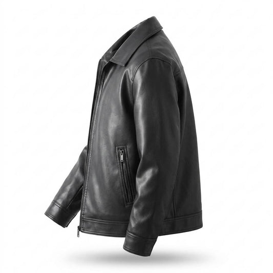 Nobleman Code - Lisuk | Glatte Gefütterte Lederjacke Herren