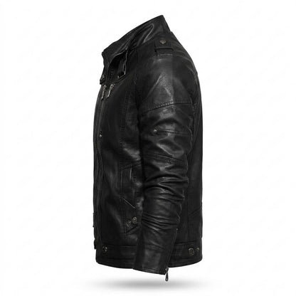 Gentleman Code - Kuted | Gefüttert Tailliert Lederjacke Herren