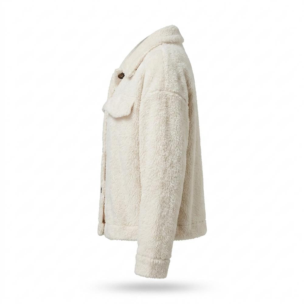 Nobleman Code - Eohuv | Flauschige Geknöpfte Jacke Damen