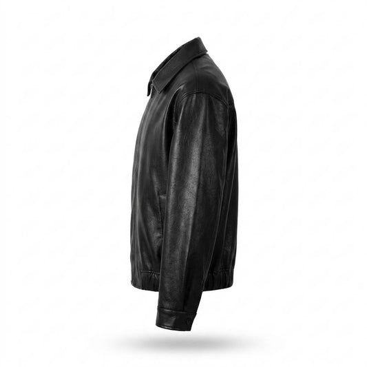 Nobleman Code - Yubid | Reißverschluss Umlegekragen Lederjacke Unisex