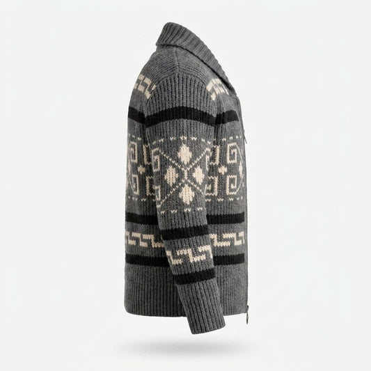 Gentleman Code - Dogem | Gemustert Gestrickt Strickjacke Herren
