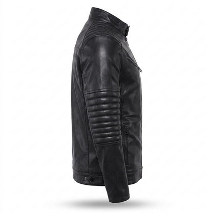 Gentleman Code - Nufel | Gesteppt Tailliert Lederjacke Herren