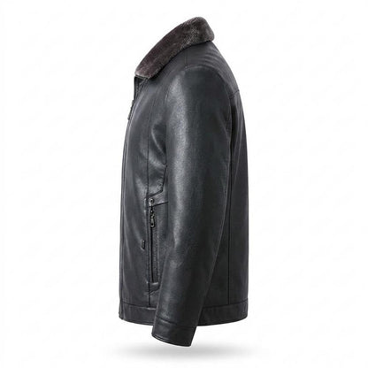 Gentleman Code - Lezor | Gefütterte Reißverschluss Lederjacke Herren